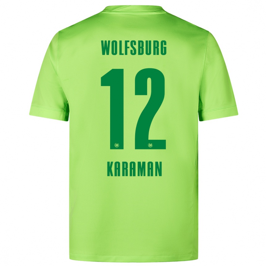 Niño Fútbol Camiseta Tarik Karaman #12 Verde Fluorescente 1ª Equipación 2024/25 México