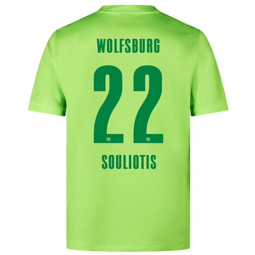 Niño Fútbol Camiseta Spyridon Souliotis #22 Verde Fluorescente 1ª Equipación 2024/25 México