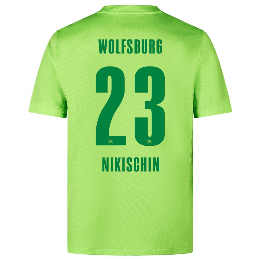 Niño Fútbol Camiseta Adrian Nikischin #23 Verde Fluorescente 1ª Equipación 2024/25 México