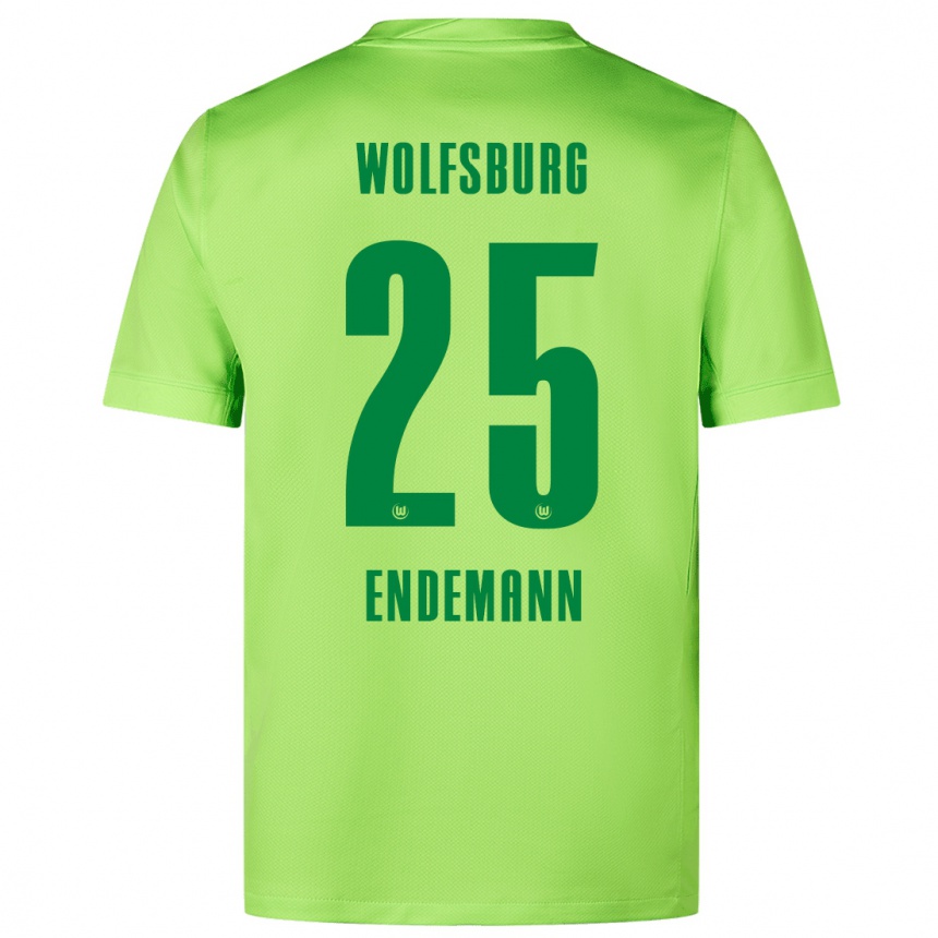 Niño Fútbol Camiseta Vivien Endemann #25 Verde Fluorescente 1ª Equipación 2024/25 México