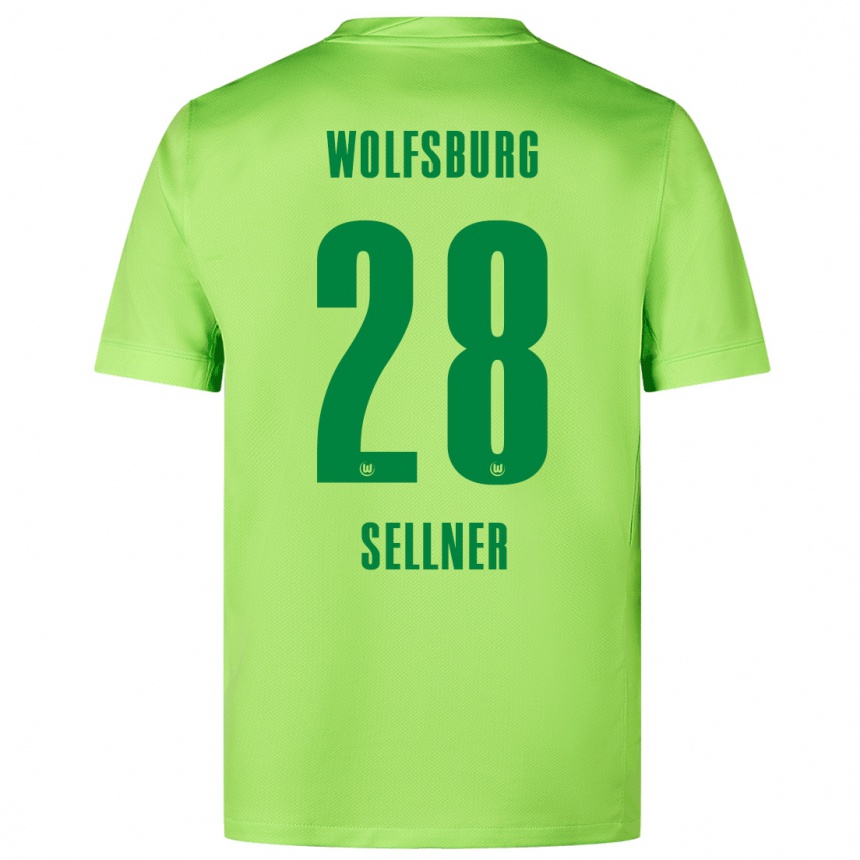 Niño Fútbol Camiseta Tabea Sellner #28 Verde Fluorescente 1ª Equipación 2024/25 México