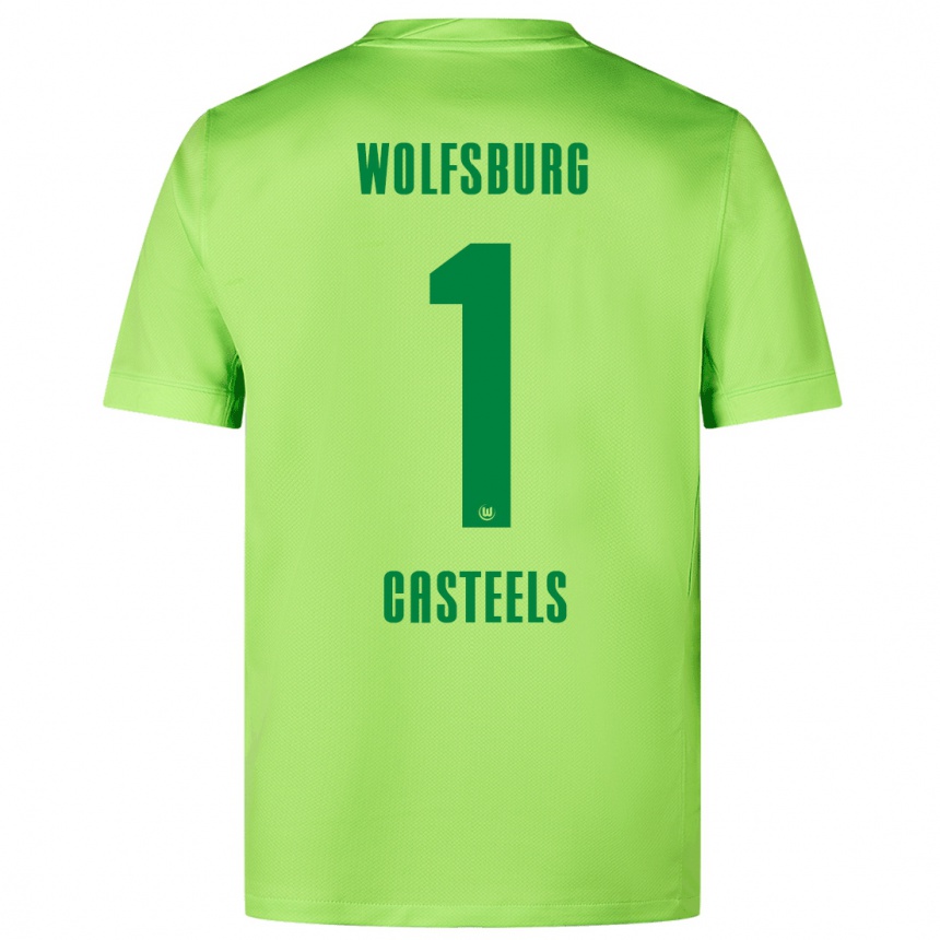 Niño Fútbol Camiseta Koen Casteels #1 Verde Fluorescente 1ª Equipación 2024/25 México