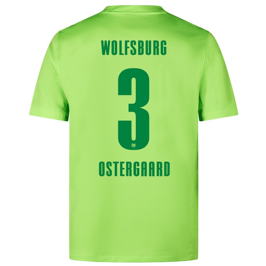 Niño Fútbol Camiseta Christian Östergaard #3 Verde Fluorescente 1ª Equipación 2024/25 México