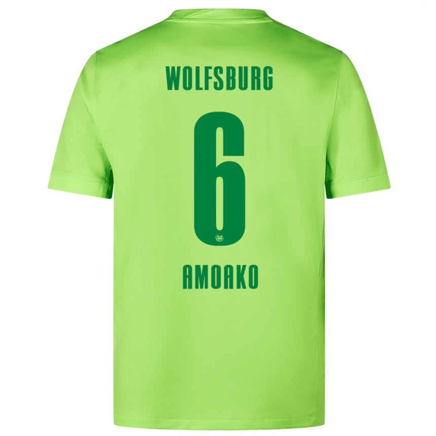 Niño Fútbol Camiseta Kofi Jeremy Amoako #6 Verde Fluorescente 1ª Equipación 2024/25 México