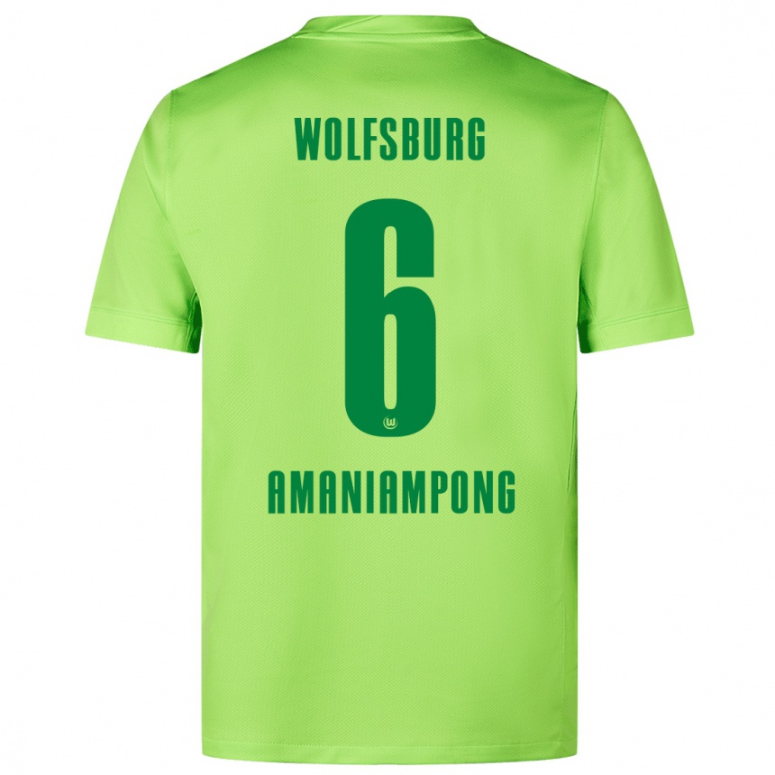 Niño Fútbol Camiseta Marces Amaniampong #6 Verde Fluorescente 1ª Equipación 2024/25 México