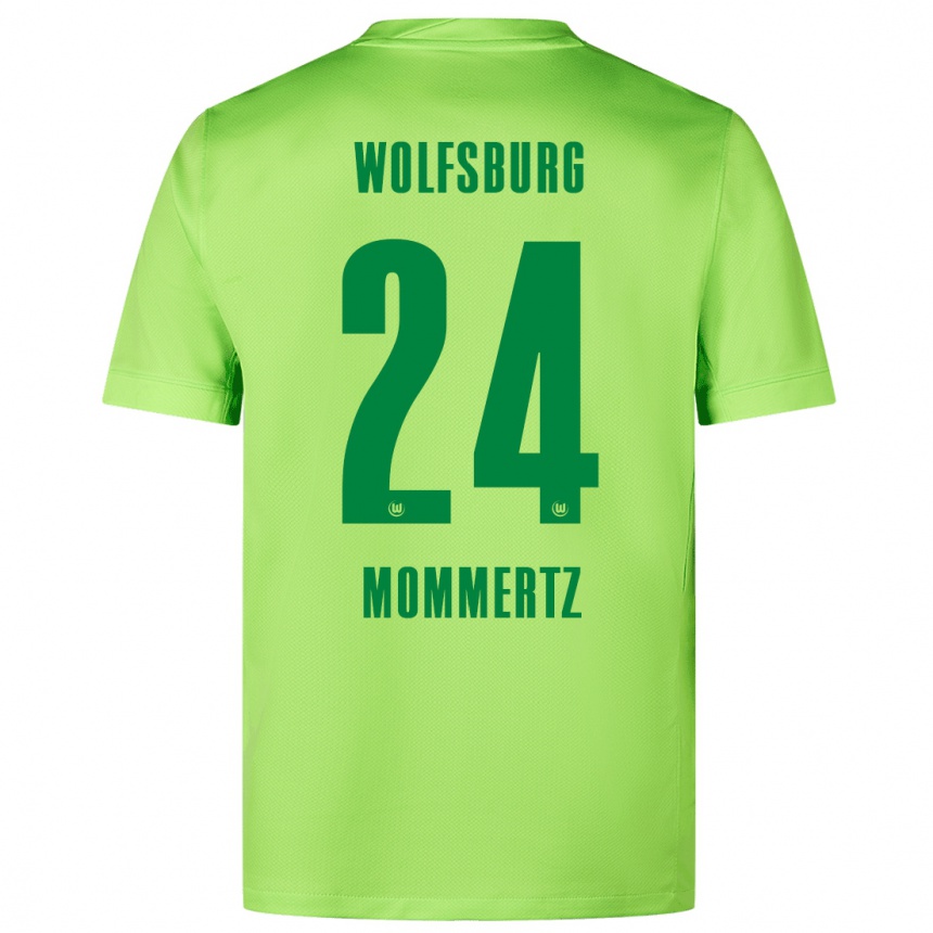 Niño Fútbol Camiseta Benjamin Mommertz #24 Verde Fluorescente 1ª Equipación 2024/25 México