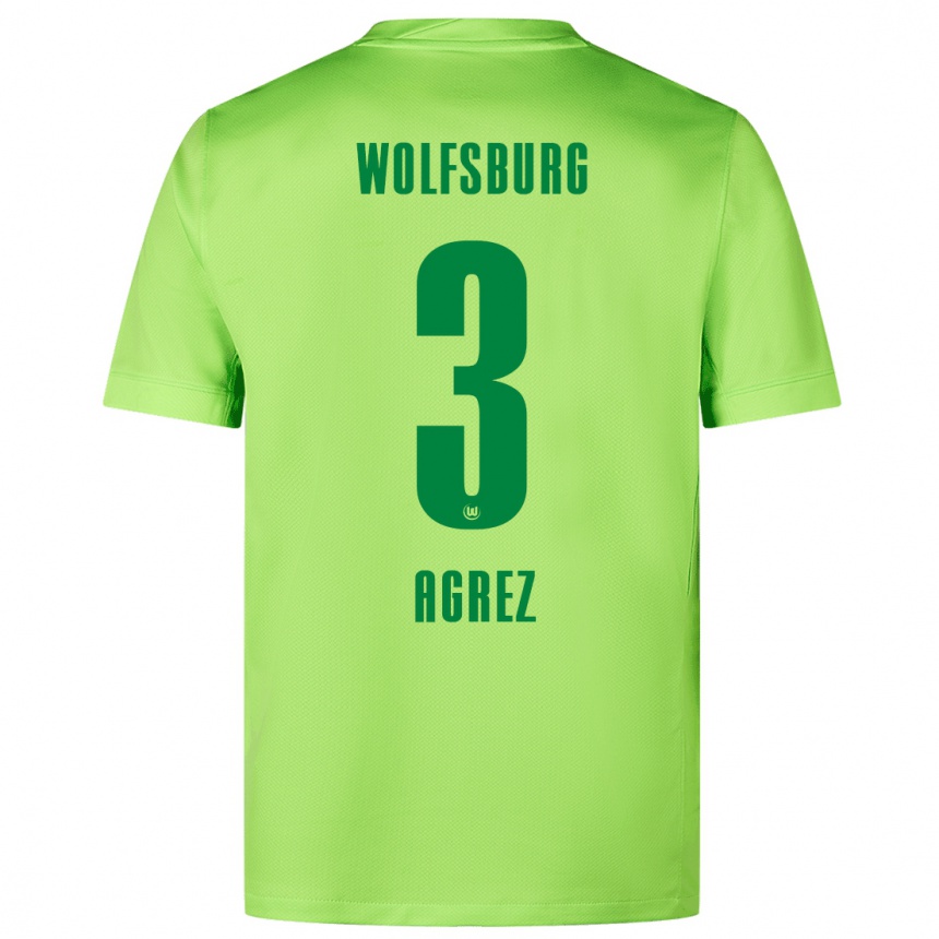 Niño Fútbol Camiseta Sara Agrež #3 Verde Fluorescente 1ª Equipación 2024/25 México