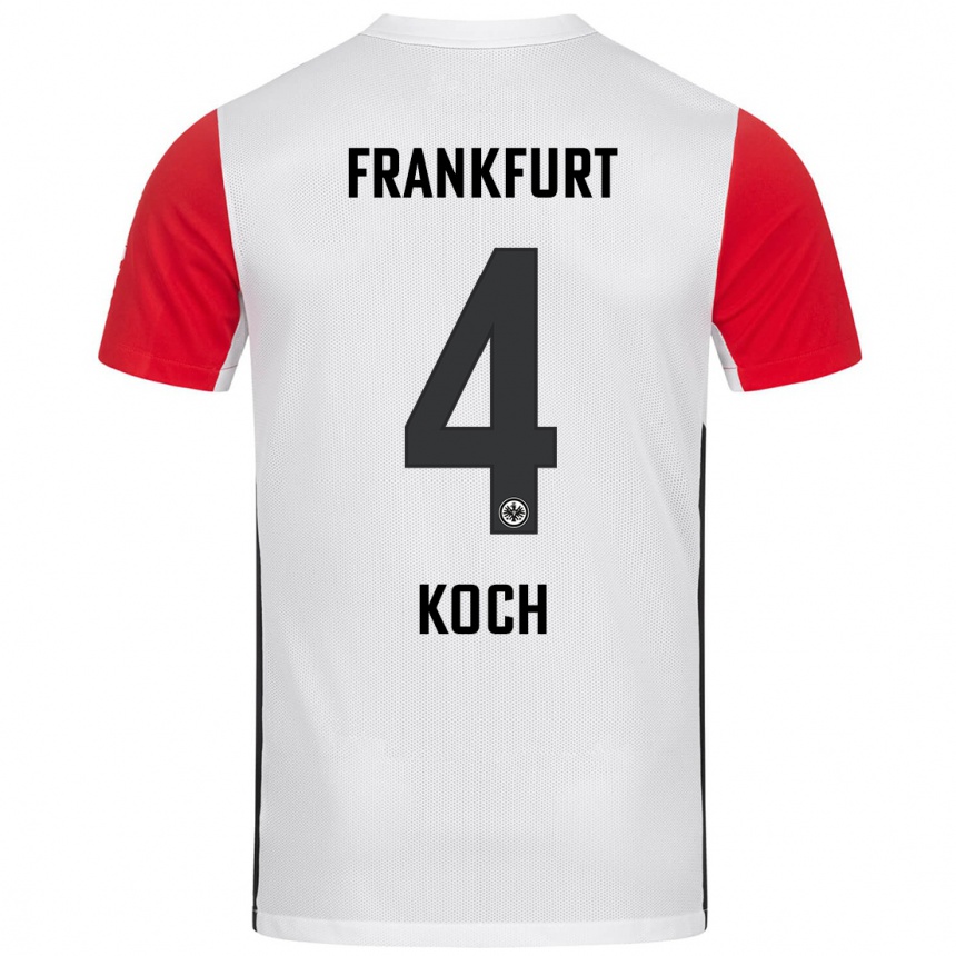 Niño Fútbol Camiseta Robin Koch #4 Blanco Rojo 1ª Equipación 2024/25 México