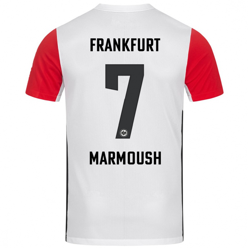 Niño Fútbol Camiseta Omar Marmoush #7 Blanco Rojo 1ª Equipación 2024/25 México