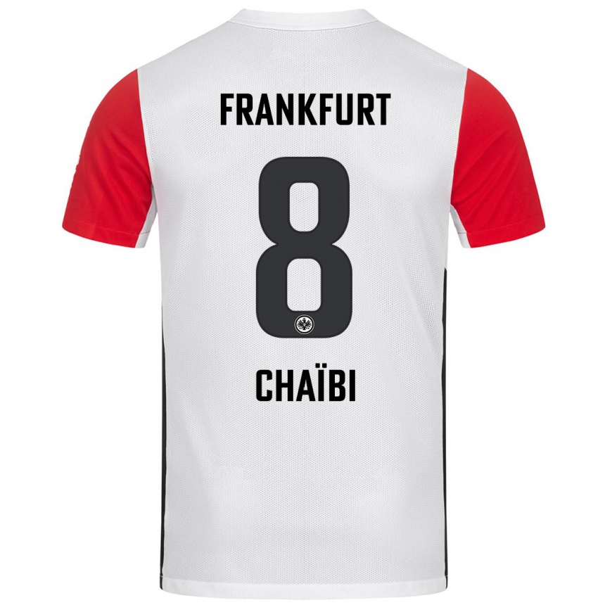 Niño Fútbol Camiseta Farès Chaïbi #8 Blanco Rojo 1ª Equipación 2024/25 México