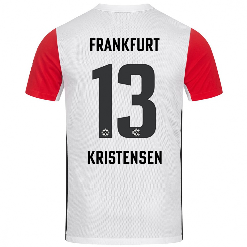 Niño Fútbol Camiseta Rasmus Kristensen #13 Blanco Rojo 1ª Equipación 2024/25 México