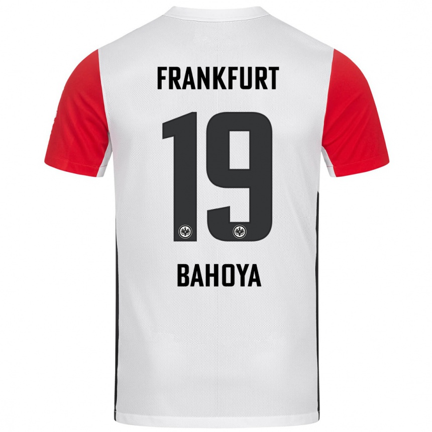 Niño Fútbol Camiseta Jean-Mattéo Bahoya #19 Blanco Rojo 1ª Equipación 2024/25 México