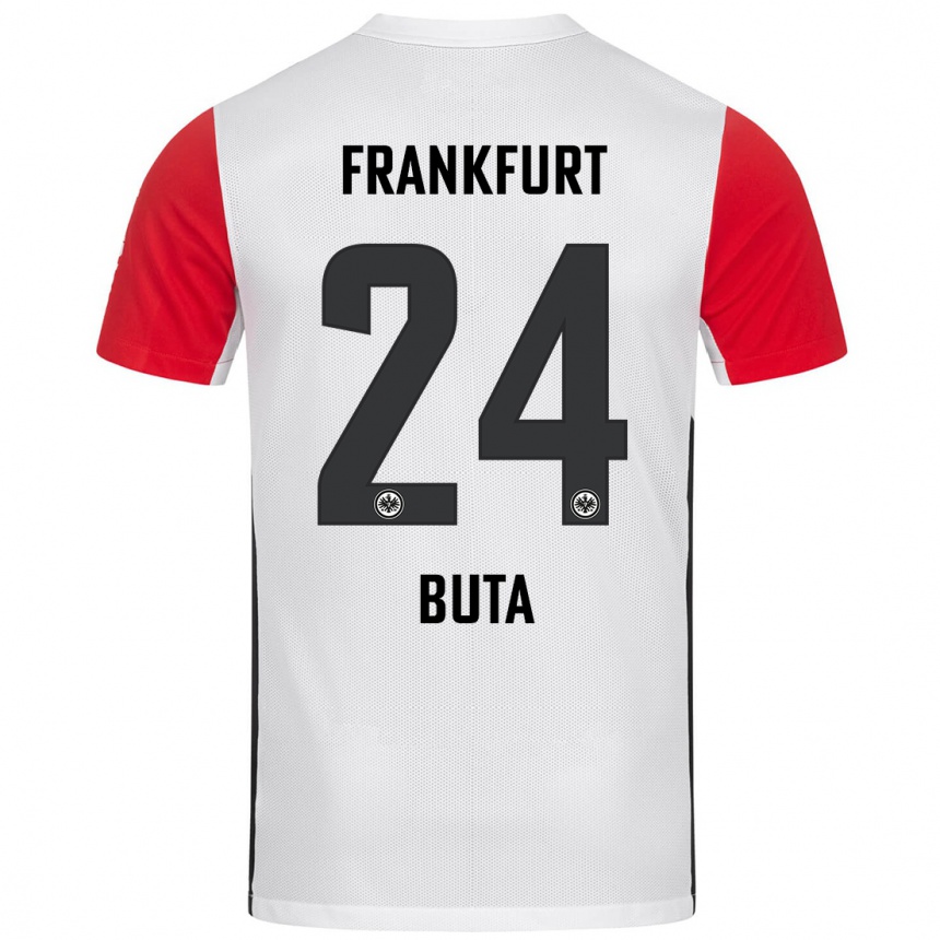 Niño Fútbol Camiseta Aurélio Buta #24 Blanco Rojo 1ª Equipación 2024/25 México