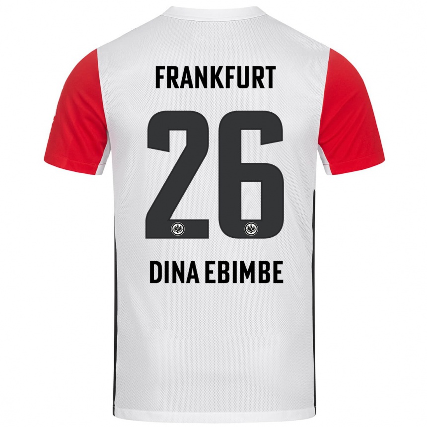 Niño Fútbol Camiseta Junior Dina Ebimbe #26 Blanco Rojo 1ª Equipación 2024/25 México