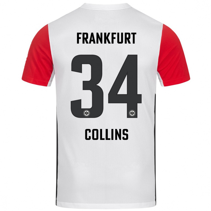 Niño Fútbol Camiseta Nnamdi Collins #34 Blanco Rojo 1ª Equipación 2024/25 México