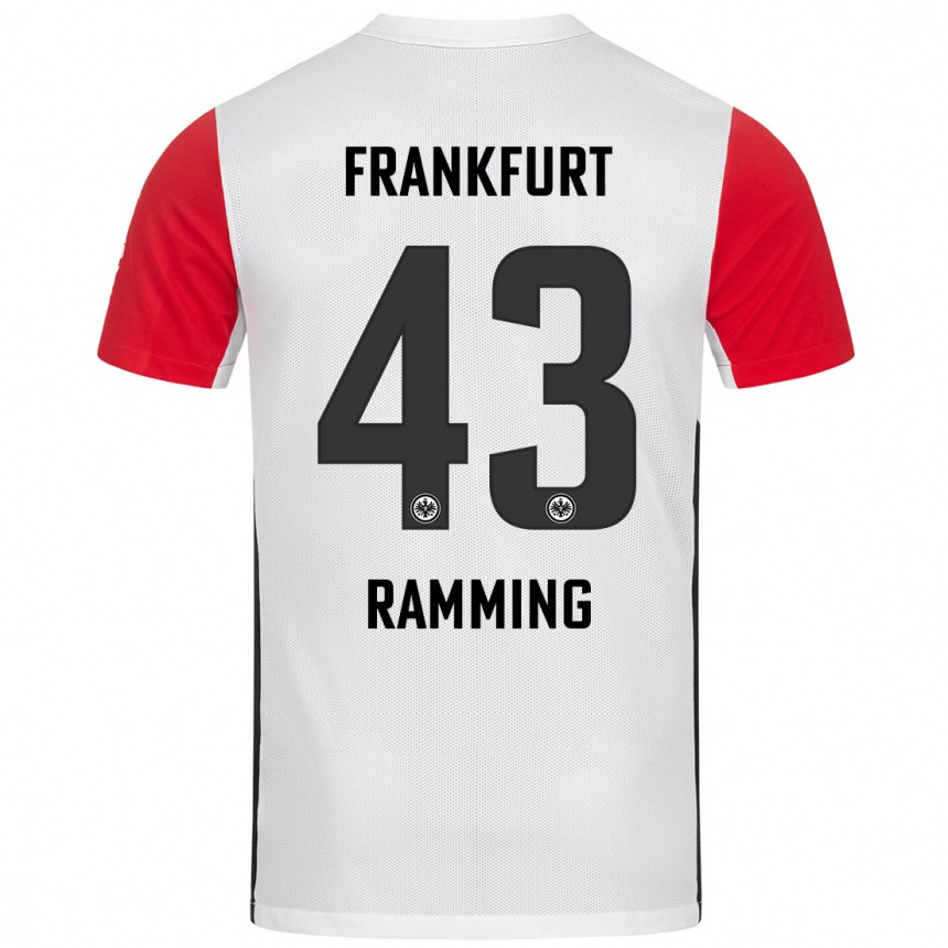 Niño Fútbol Camiseta Nils Ramming #43 Blanco Rojo 1ª Equipación 2024/25 México