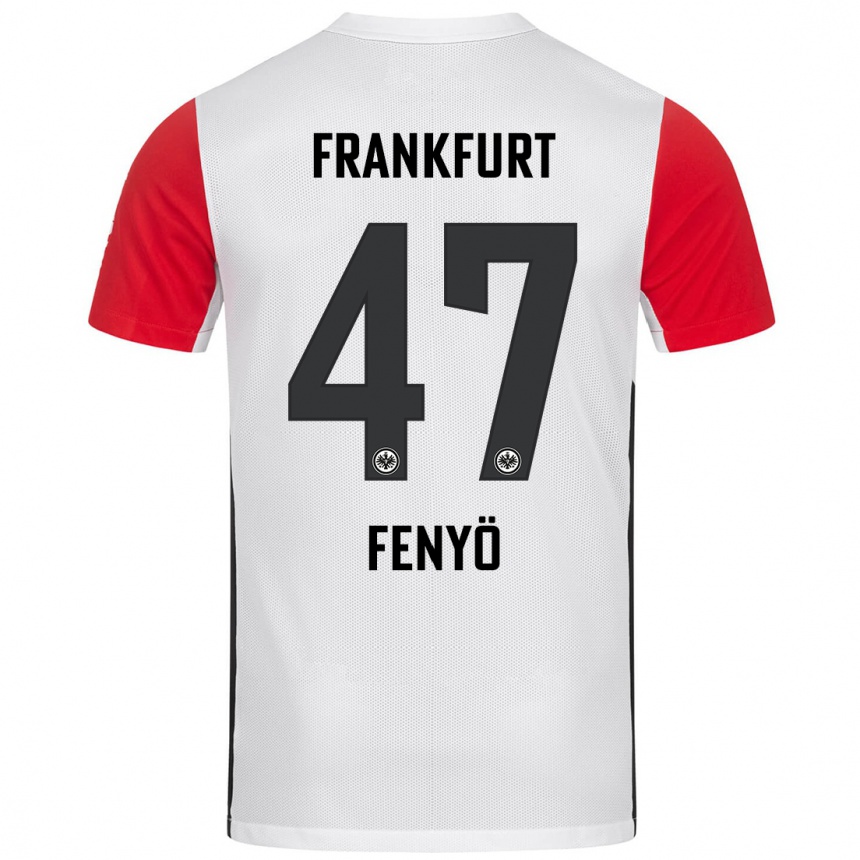 Niño Fútbol Camiseta Noah Fenyö #47 Blanco Rojo 1ª Equipación 2024/25 México