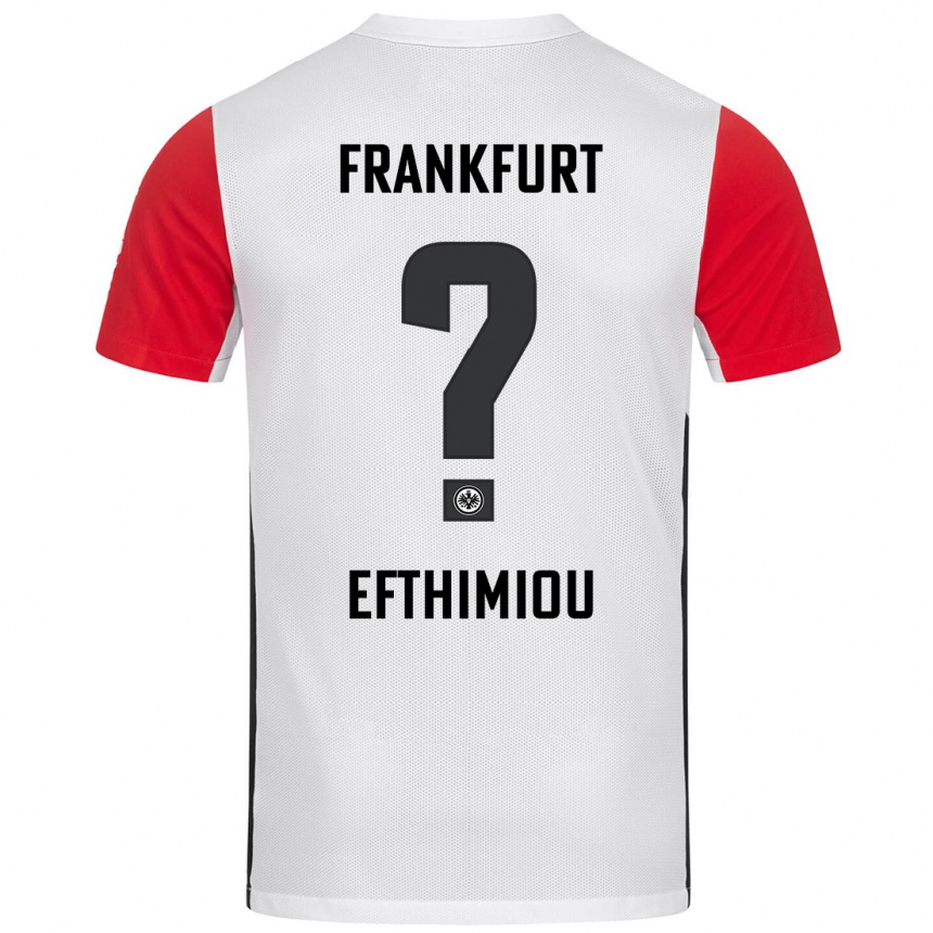 Niño Fútbol Camiseta Sissis Efthimiou #0 Blanco Rojo 1ª Equipación 2024/25 México