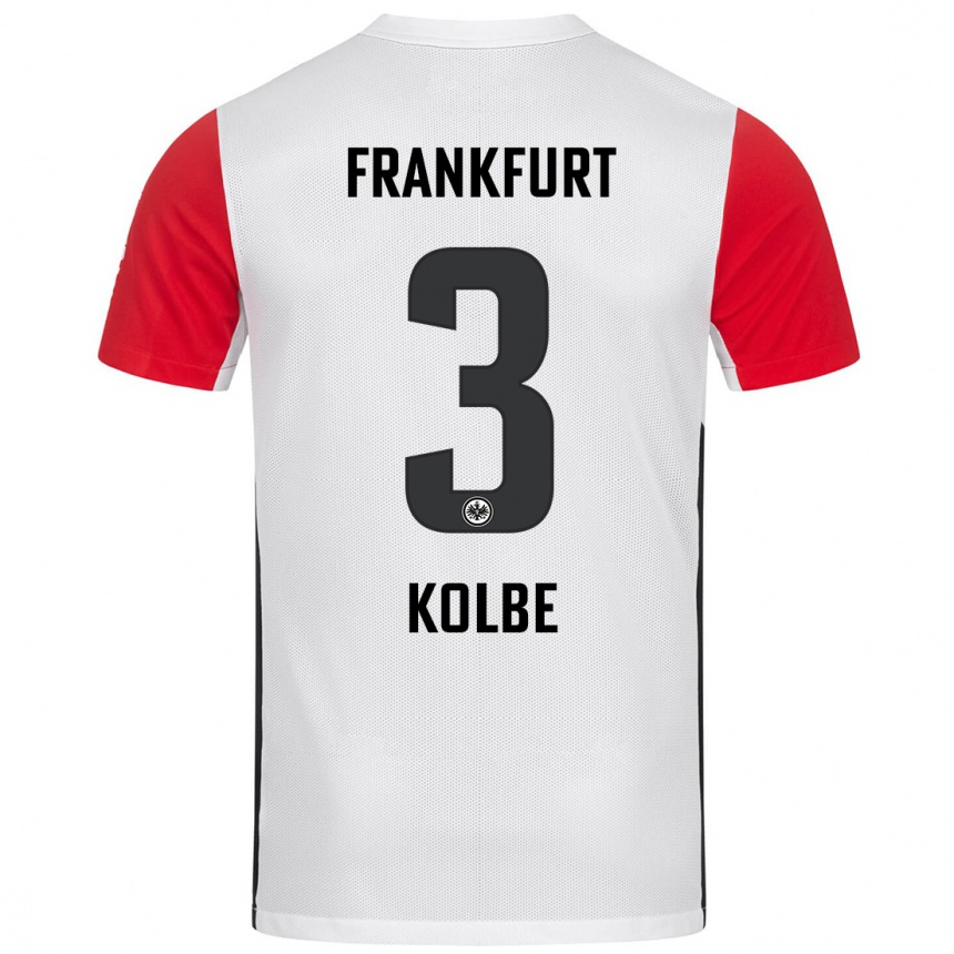 Niño Fútbol Camiseta Louis Kolbe #3 Blanco Rojo 1ª Equipación 2024/25 México