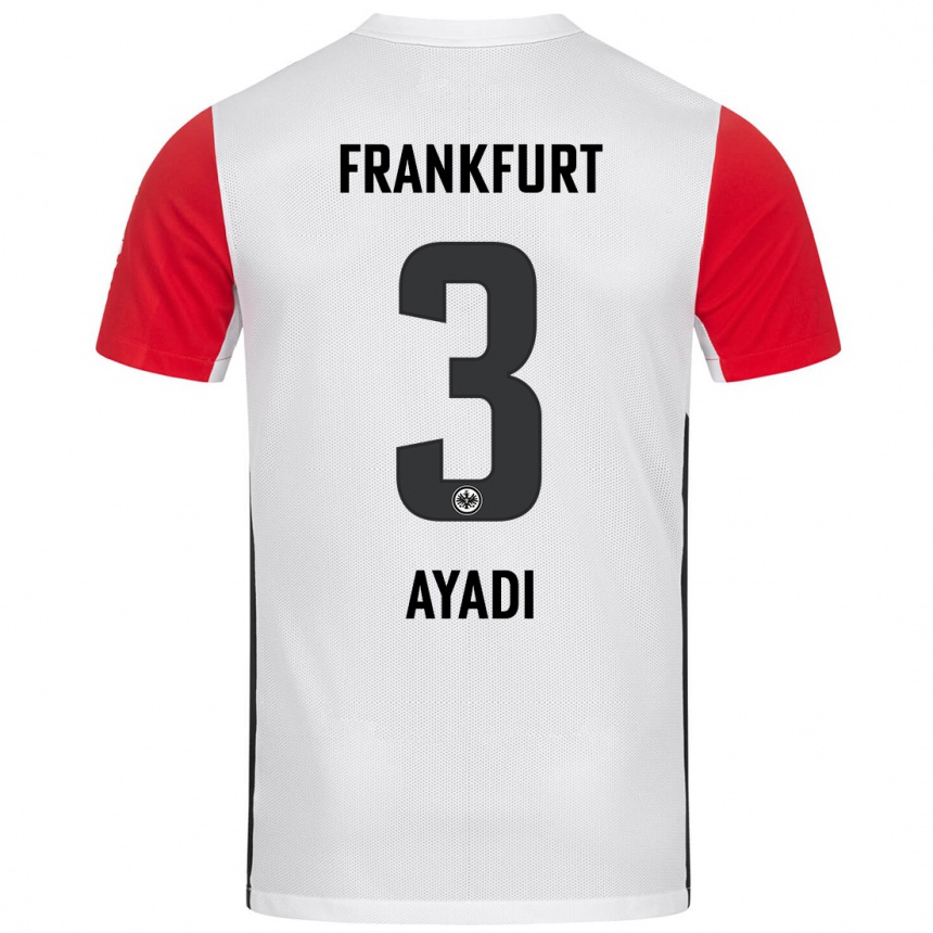 Niño Fútbol Camiseta Akram Ayadi #3 Blanco Rojo 1ª Equipación 2024/25 México