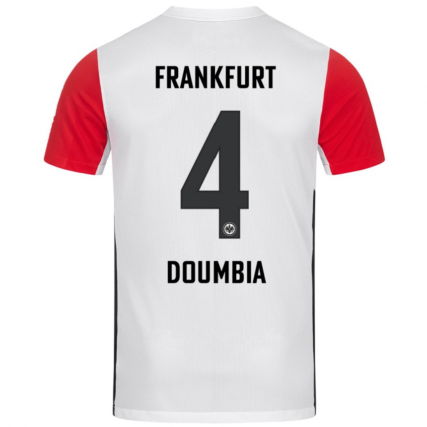 Niño Fútbol Camiseta Fousseny Doumbia #4 Blanco Rojo 1ª Equipación 2024/25 México