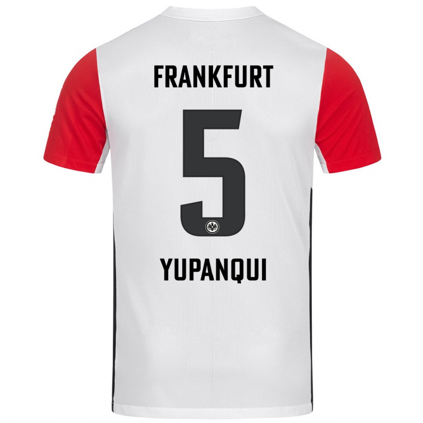 Niño Fútbol Camiseta Philipp Eisele Yupanqui #5 Blanco Rojo 1ª Equipación 2024/25 México