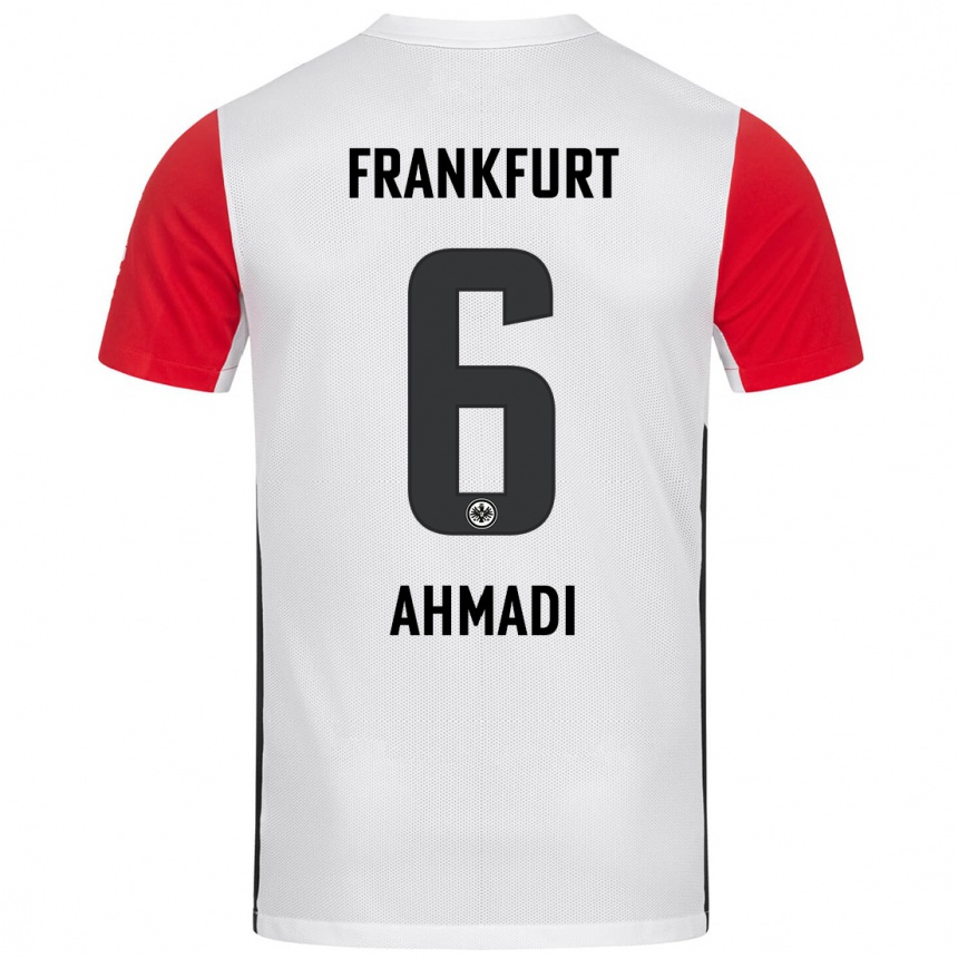 Niño Fútbol Camiseta Shayan Ahmadi #6 Blanco Rojo 1ª Equipación 2024/25 México