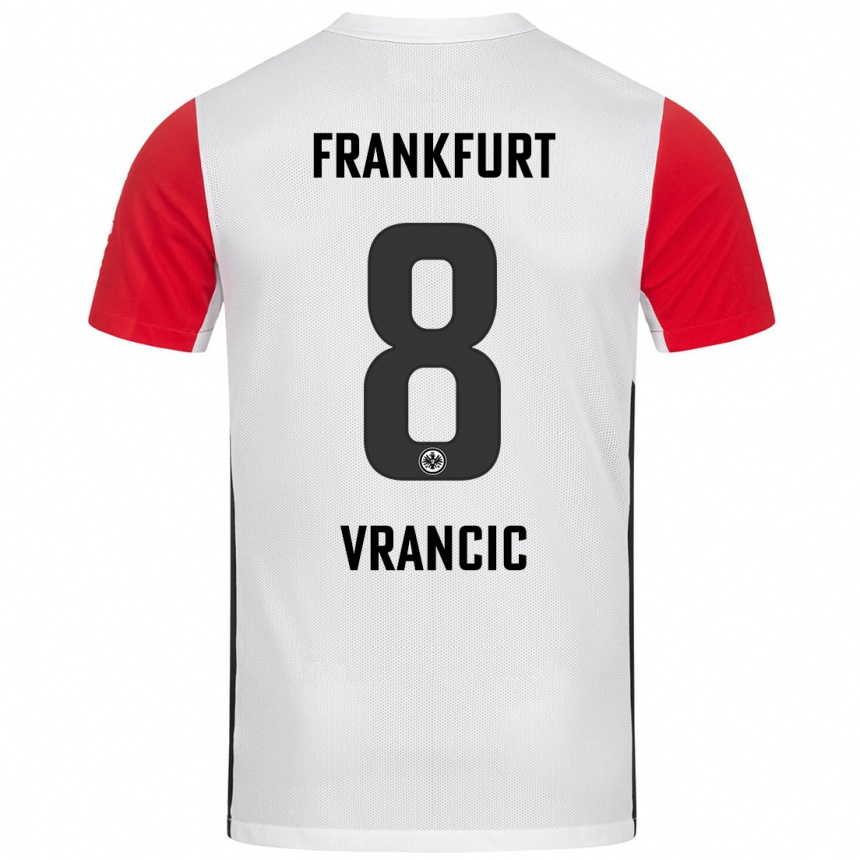 Niño Fútbol Camiseta Mario Vrancic #8 Blanco Rojo 1ª Equipación 2024/25 México