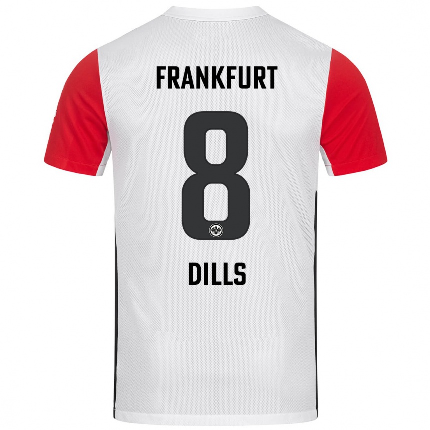 Niño Fútbol Camiseta Marvin Dills #8 Blanco Rojo 1ª Equipación 2024/25 México