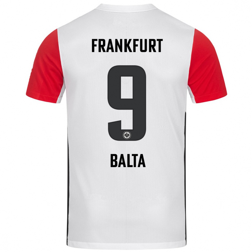 Niño Fútbol Camiseta Sahin Balta #9 Blanco Rojo 1ª Equipación 2024/25 México