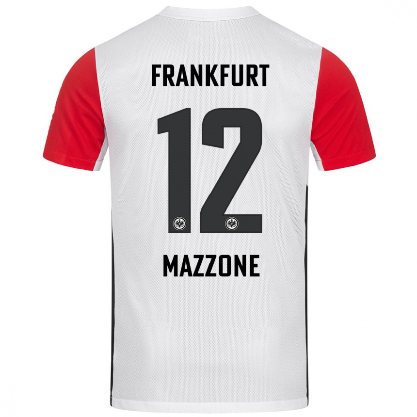 Niño Fútbol Camiseta Matteo Mazzone #12 Blanco Rojo 1ª Equipación 2024/25 México