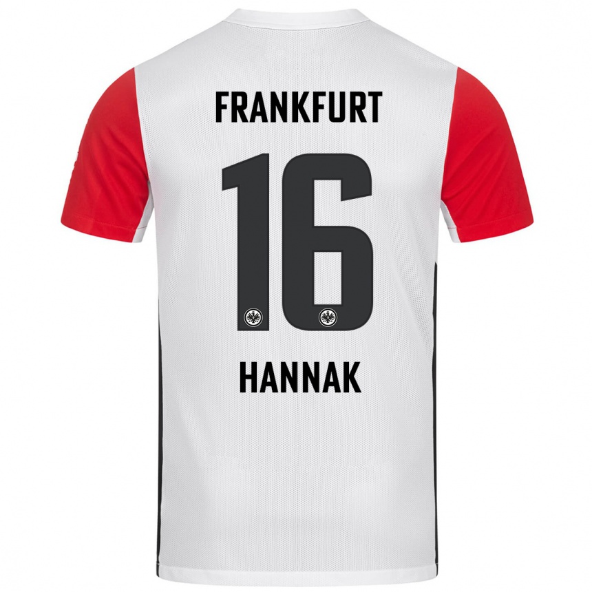 Niño Fútbol Camiseta Tim Hannak #16 Blanco Rojo 1ª Equipación 2024/25 México