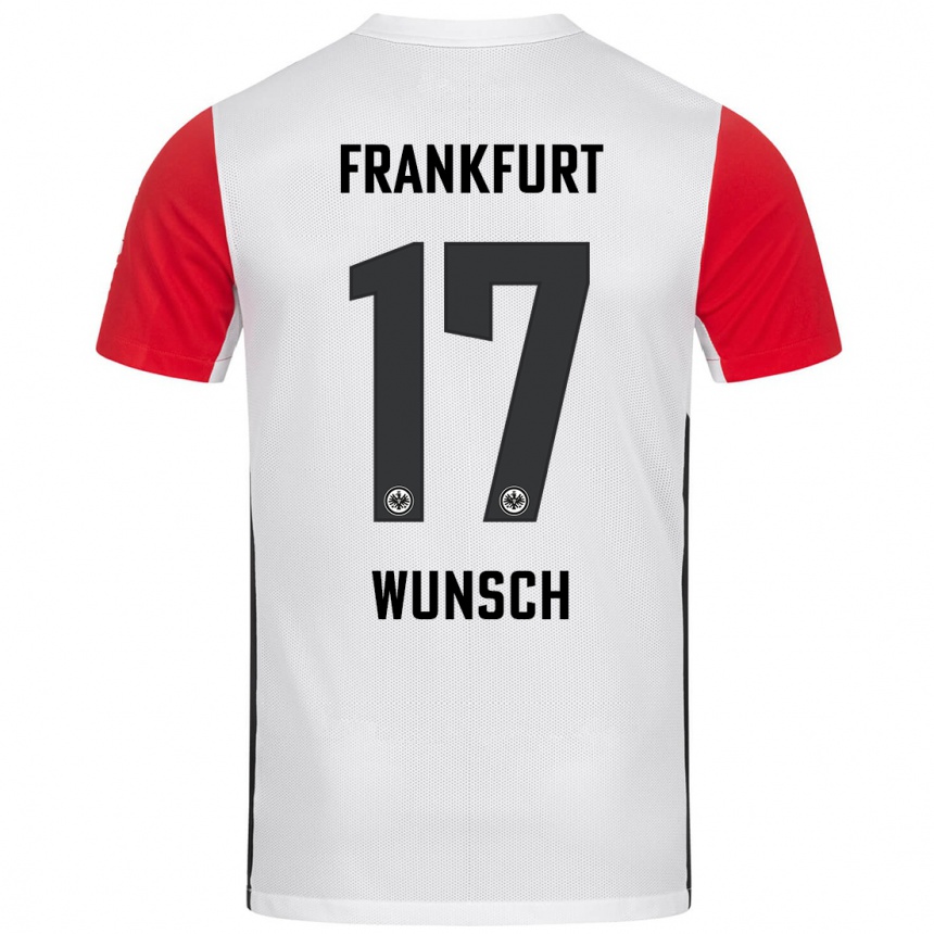 Niño Fútbol Camiseta Paul Wünsch #17 Blanco Rojo 1ª Equipación 2024/25 México