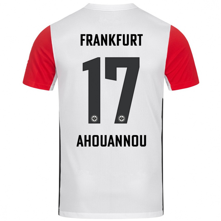 Niño Fútbol Camiseta Yannis Ahouannou #17 Blanco Rojo 1ª Equipación 2024/25 México