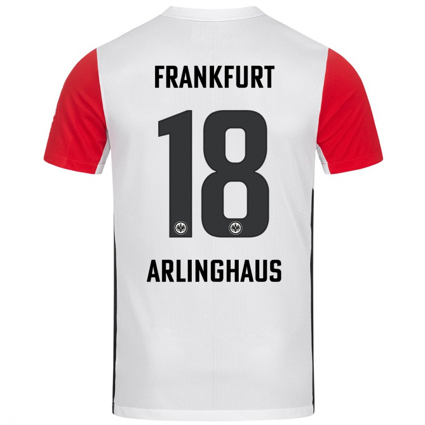 Niño Fútbol Camiseta Max Arlinghaus #18 Blanco Rojo 1ª Equipación 2024/25 México