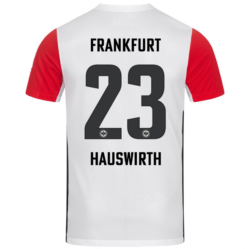 Niño Fútbol Camiseta Max Hauswirth #23 Blanco Rojo 1ª Equipación 2024/25 México