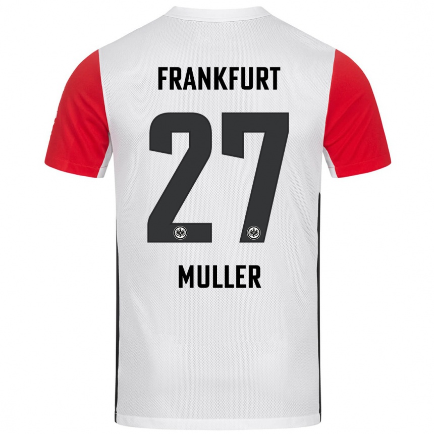 Niño Fútbol Camiseta Mark Müller #27 Blanco Rojo 1ª Equipación 2024/25 México