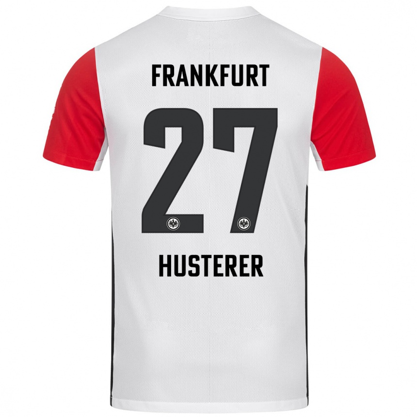 Niño Fútbol Camiseta Lean Husterer #27 Blanco Rojo 1ª Equipación 2024/25 México