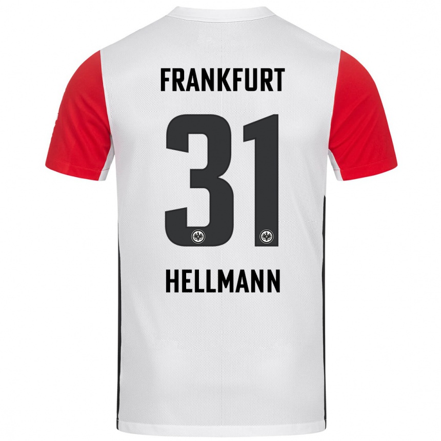 Niño Fútbol Camiseta Melvin Hellmann #31 Blanco Rojo 1ª Equipación 2024/25 México