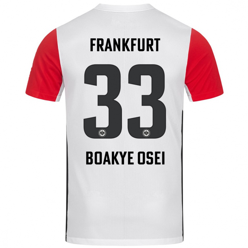 Niño Fútbol Camiseta Derek Boakye-Osei #33 Blanco Rojo 1ª Equipación 2024/25 México