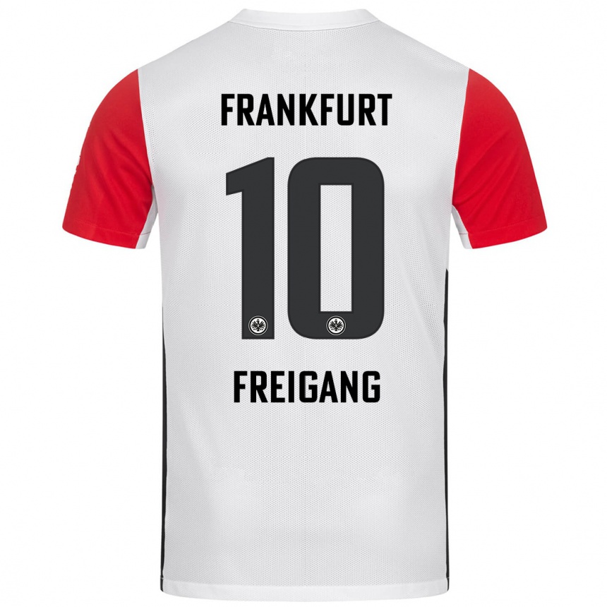 Niño Fútbol Camiseta Laura Freigang #10 Blanco Rojo 1ª Equipación 2024/25 México