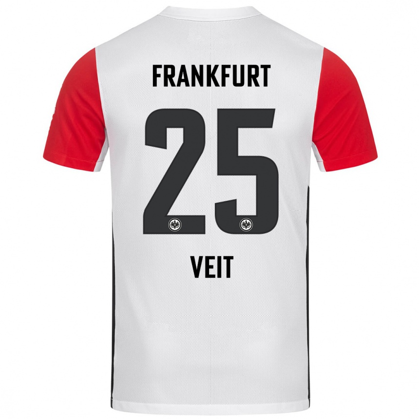 Niño Fútbol Camiseta Jella Veit #25 Blanco Rojo 1ª Equipación 2024/25 México