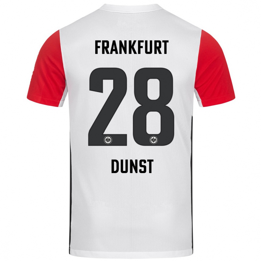 Niño Fútbol Camiseta Barbara Dunst #28 Blanco Rojo 1ª Equipación 2024/25 México