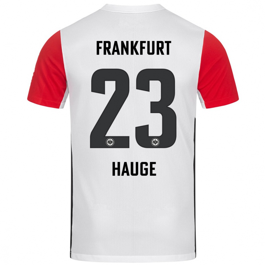 Niño Fútbol Camiseta Jens Petter Hauge #23 Blanco Rojo 1ª Equipación 2024/25 México