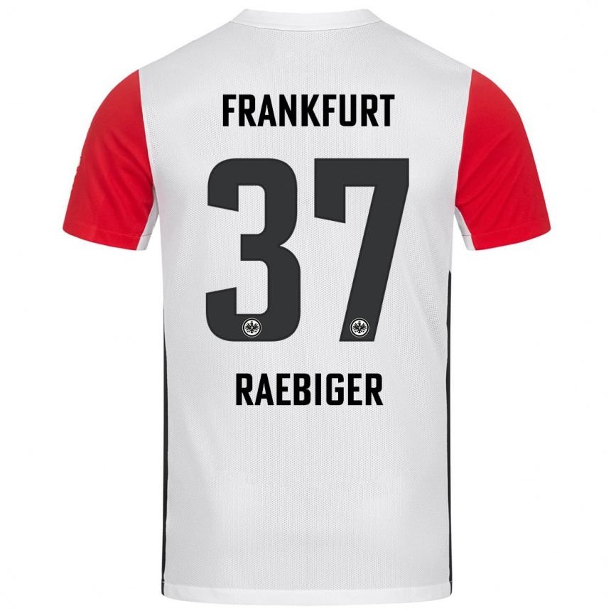 Niño Fútbol Camiseta Sidney Raebiger #37 Blanco Rojo 1ª Equipación 2024/25 México