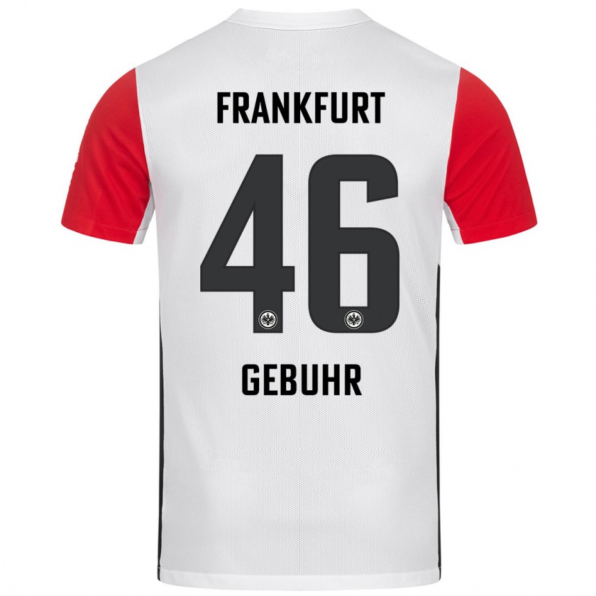 Niño Fútbol Camiseta Dario Gebuhr #46 Blanco Rojo 1ª Equipación 2024/25 México