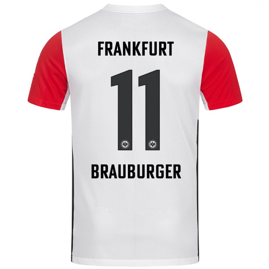 Niño Fútbol Camiseta Maximilian Brauburger #11 Blanco Rojo 1ª Equipación 2024/25 México