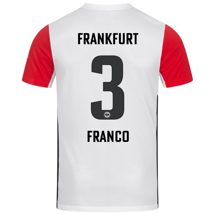 Niño Fútbol Camiseta Giuseppe Franco #3 Blanco Rojo 1ª Equipación 2024/25 México