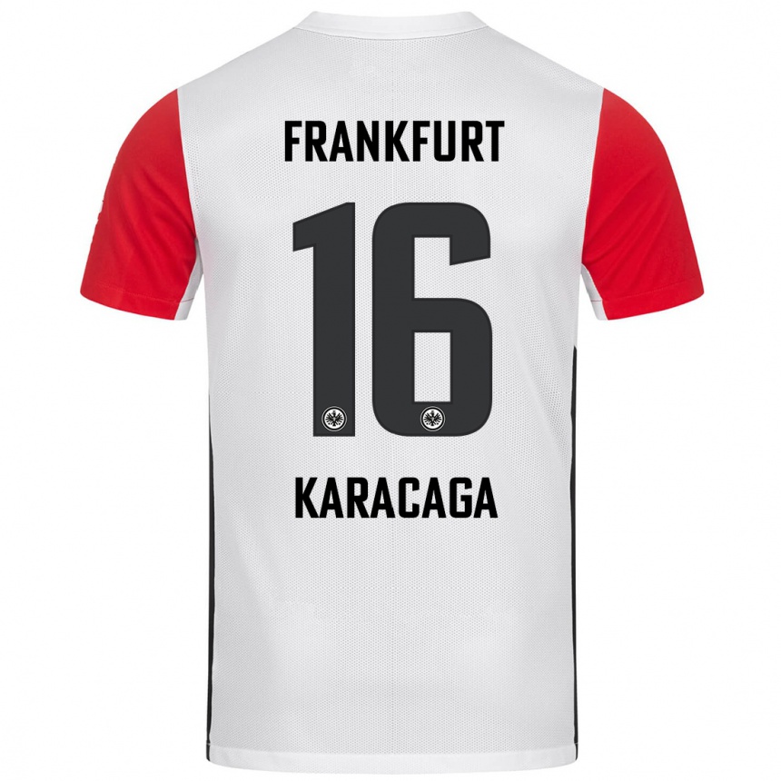 Niño Fútbol Camiseta Tom Karacaga #16 Blanco Rojo 1ª Equipación 2024/25 México