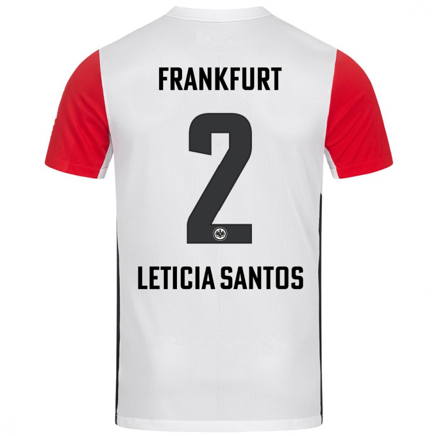 Niño Fútbol Camiseta Letícia Santos De Oliveira #2 Blanco Rojo 1ª Equipación 2024/25 México